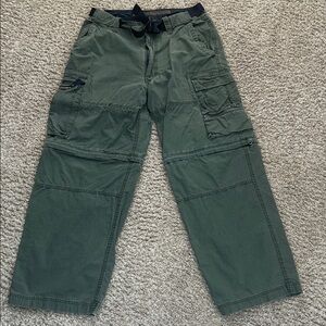 Abercrombie & Fitch Olive Cargo Pants with Black Belt